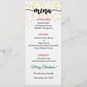 Menu Card, Christmas Menu, Dinner, Lunch Invitation
