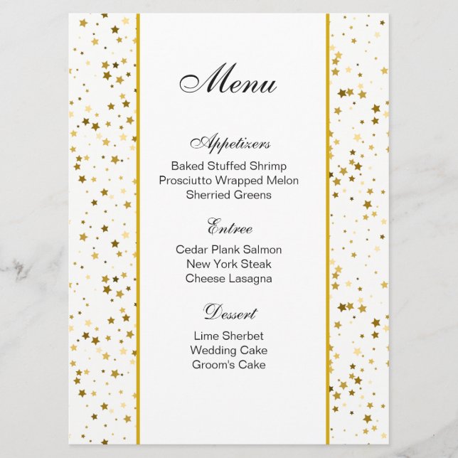 Menu Card-Golden Stars (Front)