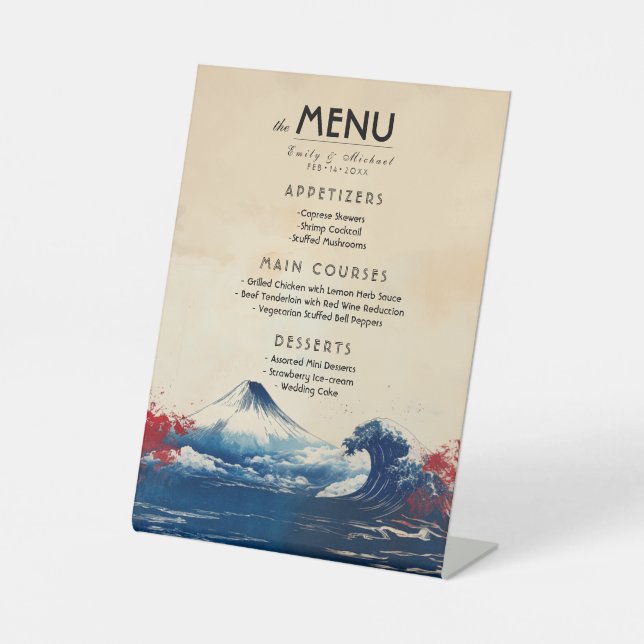 Menu card Japonesque Harmony with Fuji Pedestal Sign (Front)
