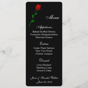 Menu Card Red Rose