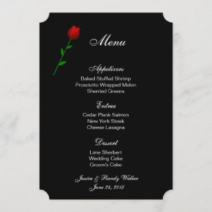 Menu Card Red Rose