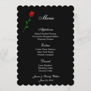 Menu Card Red Rose