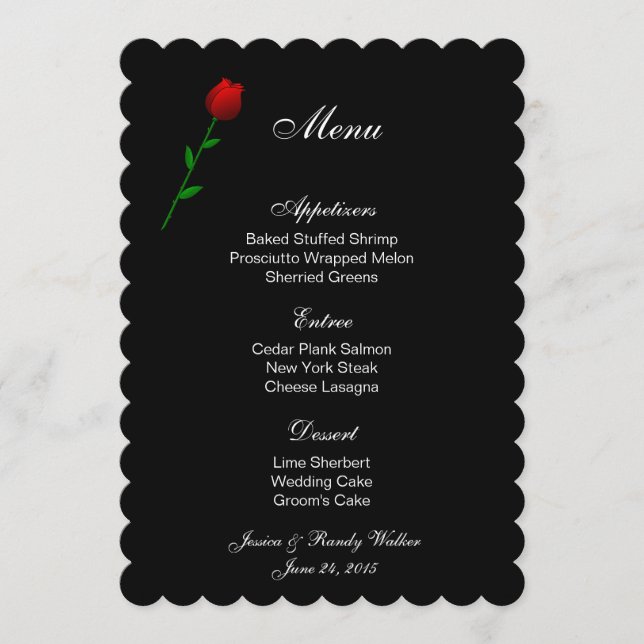 Menu Card Red Rose (Front)