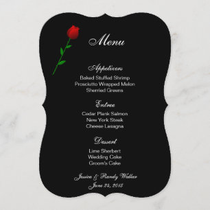 Menu Card Red Rose