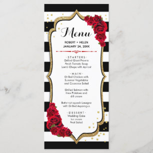 Menu Card - White Black Red Gold