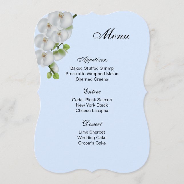 Menu Card-White Orchids (Front)