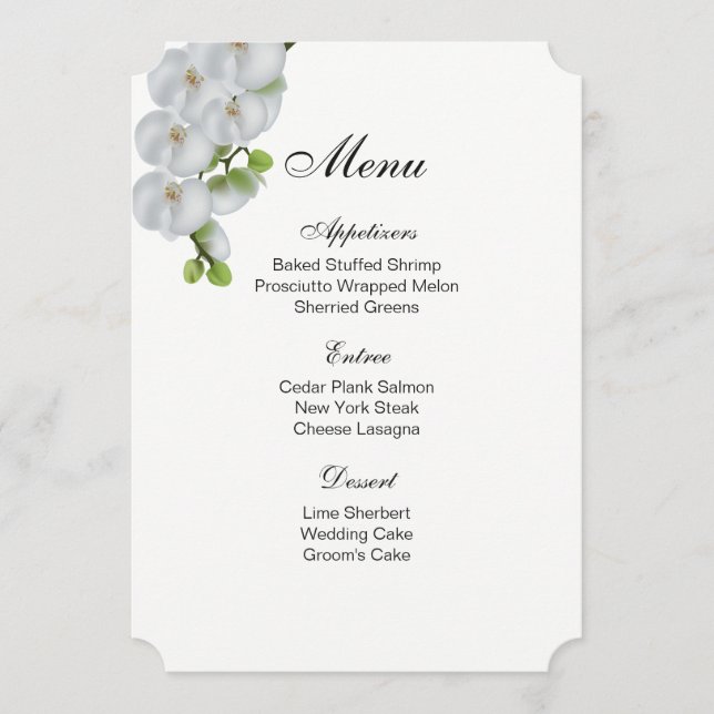 Menu Card-White Orchids (Front)
