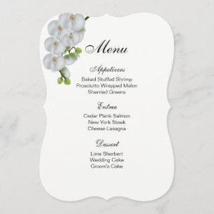 Menu Card-White Orchids