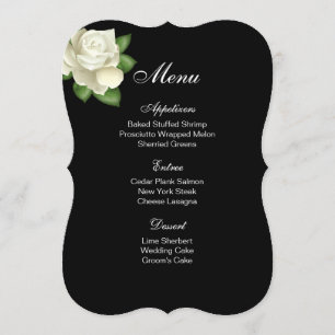 Menu Card-White Rose