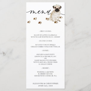Menu Carlin chiot Chien mariage fête