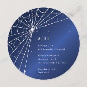 Menu Carré Web Chic Midnight Blue Diamond Spider/Round