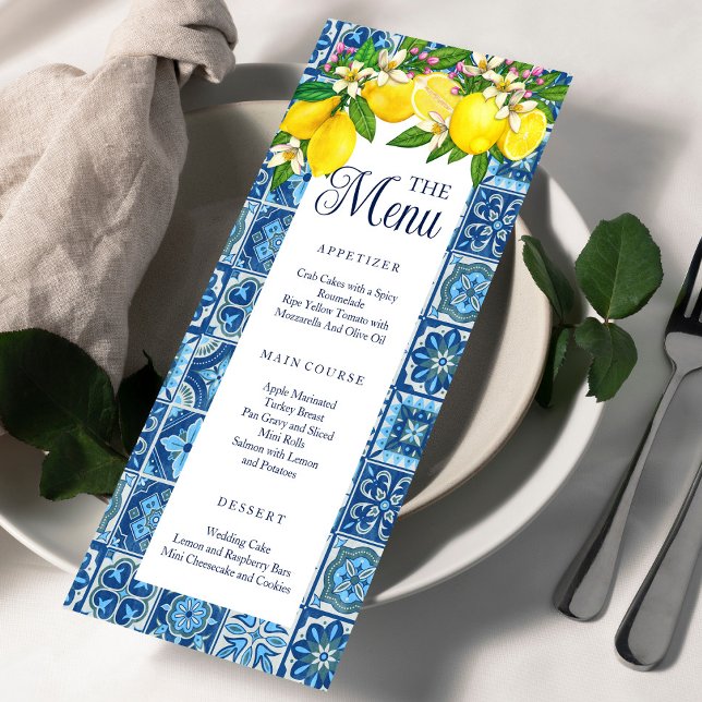 Menu Carreaux Méditerranéens et Citrons (Créateur téléchargé)