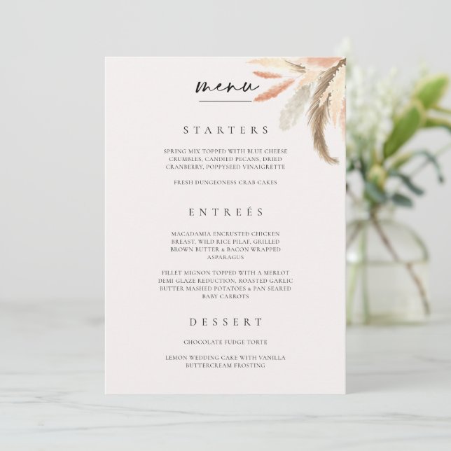 Menu Carte Placement Mariage Dîner Restauration C1 (Debout devant)
