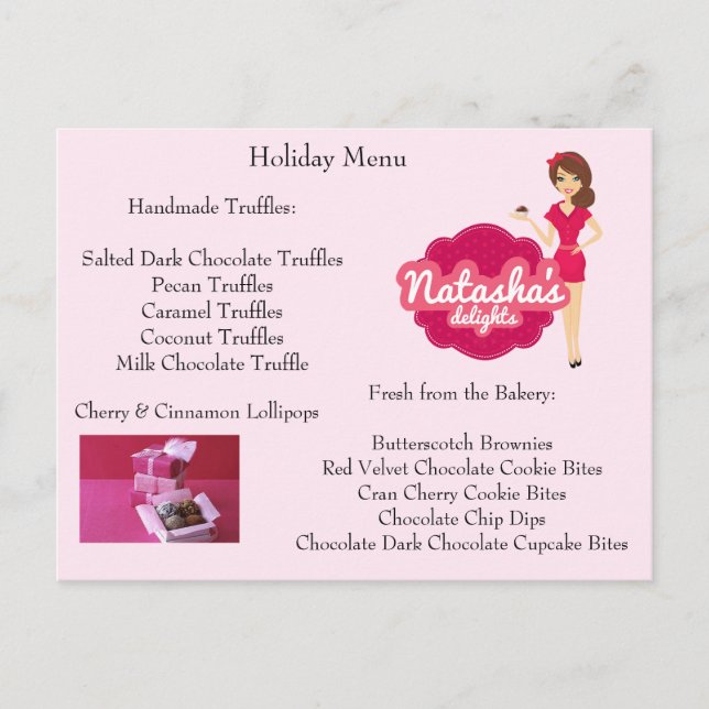 Menu Carte postale (Devant)