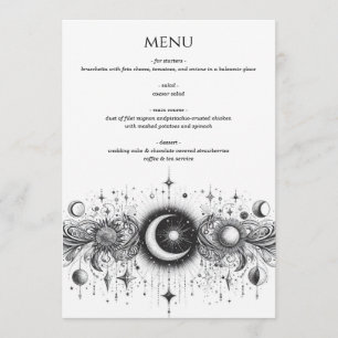 Menu Céleste noir et blanc