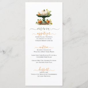 Menu Centerpiece citrouille Automne Thanksgiving Thanks