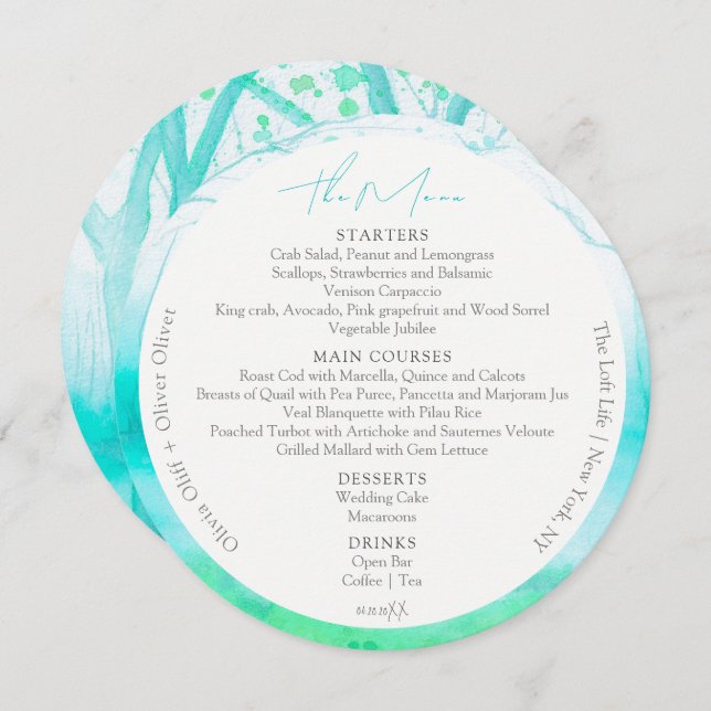 Menu Cercle Mariage du matin du printemps (Devant / Derrière)