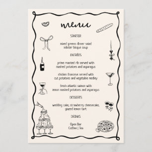 Menu C'est Amore Fête des mariées