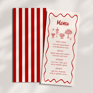 Menu C'est Amore ! Mariage italien rouge