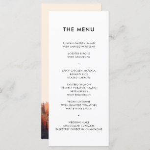 Menu Chaîne mariage de automne Rustique d'aquarelle