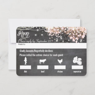 Menu Chalkboard Choice Pink Heart Leaf Tree RSVP