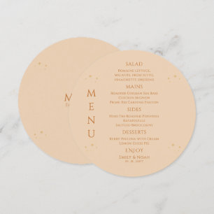 Menu Champagne céleste Gold Sun Moon Stars Mariage