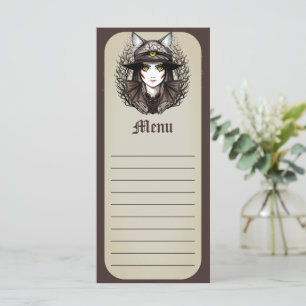 Menu Chat de sorcière Halloween Déplaisant Portrait mig