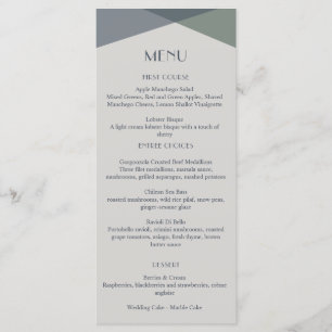 Menu Chic Abstrait géométrique Sage Marine Dusty Blue