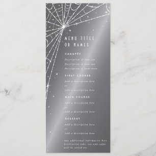 Menu Chic Argent Gris Diamant Araignée Web Appartement