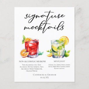 Menu Chic de Mocktails de Mariage Negroni Mint Jul