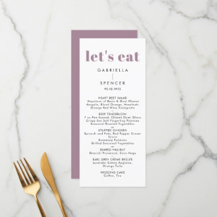 Menu Chic moderne Dusty violet Mariage Monogramme