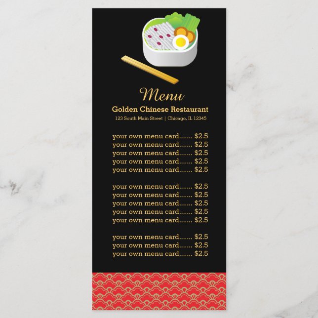 Menu Chinese restaurant (Front)