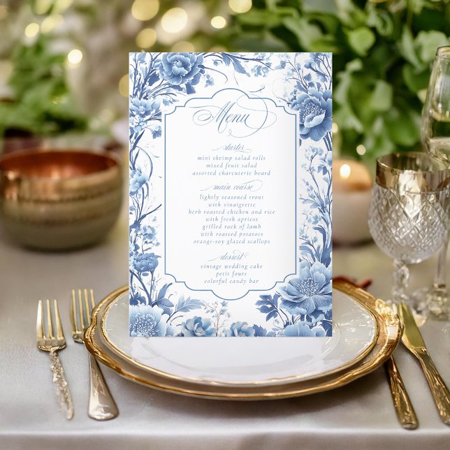 Menu Chinoiserie Arbre Motif et Frontière Florale ID109 (Créateur téléchargé)