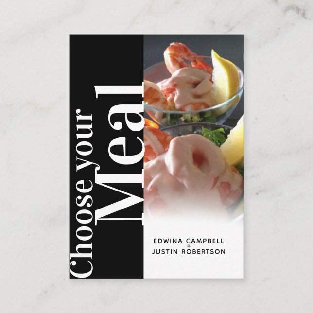 Menu choix options repas en gras texte noir (Devant)