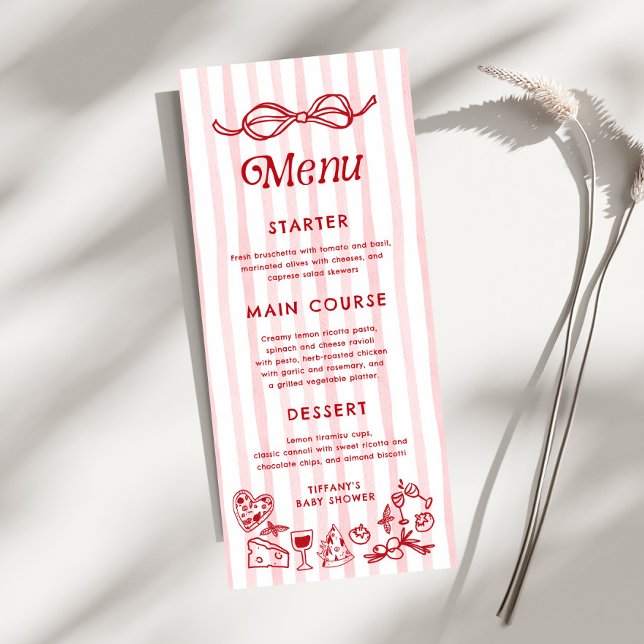 Menu Ciao Baby Baby shower italien citron (Créateur téléchargé)