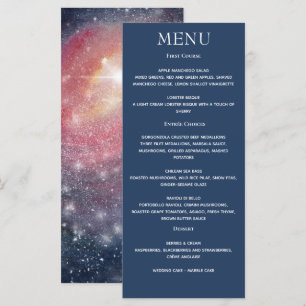 Menu Ciel de nuit moderne Galaxy bleu violet rouge