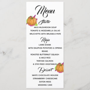 Menu citrouille