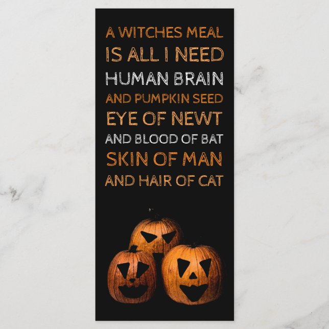 Menu Citrouille Halloween (Devant)