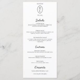 Menu Classic Chic Hand Draame Frame Mariage