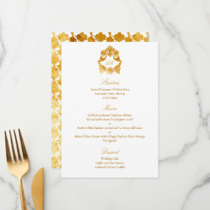 Menu Classique Élégant Baroque en Faux Doré