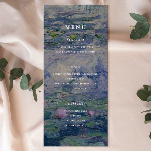 Menu Claude Monet Nymphéas Mariage (Créateur téléchargé)