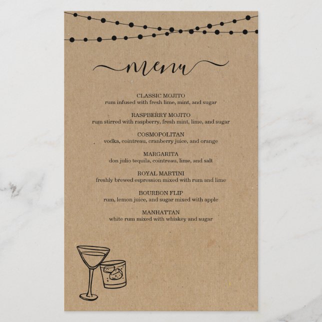 Menu Cocktail (Devant)