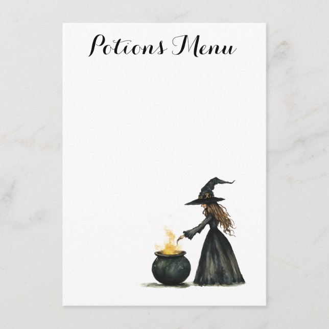 Menu cocktail Potions (Devant)