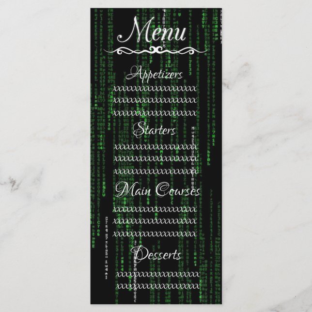 Menu Code matrice (Devant)