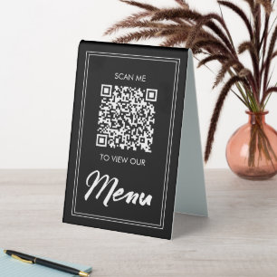 Menu Code QR Signe Pedestal sans contact classiq