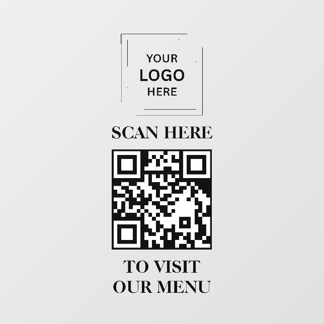 Menu Code QR Vinyle Autocollant pour Fenêtre (Feuille)