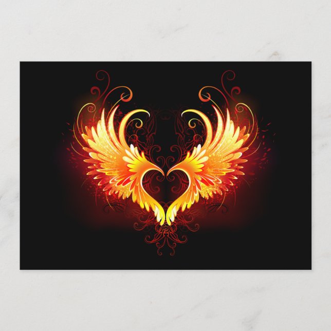 Menu Coeur de feu ange avec ailes (Devant)