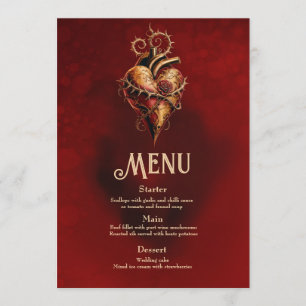 Menu Coeur de passion romance et amour.