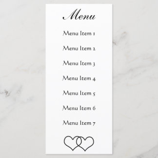 Menu Coeurs bloqués - Noir et Blanc