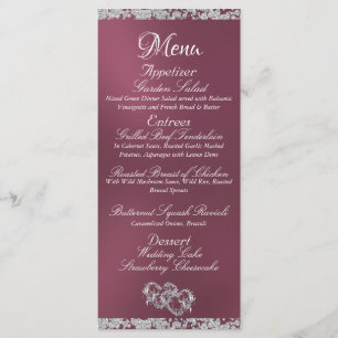 Menu Coeurs, Monogramme & Parties scintillant - Mariage